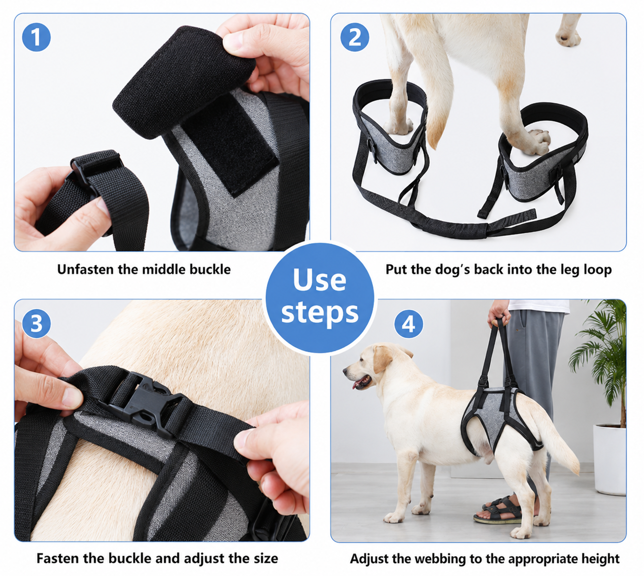 Savlah Pets Dog Lift Harness – Rear Leg Support Sling